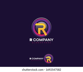 Logotipo R o letra Vector de diseño Ilustración moderna 