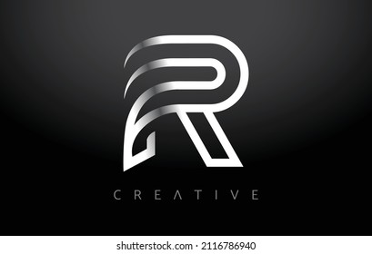 R Logo Letter Icon monogram. r Letter Design with White Line monogram and minimalist Modern Creative Look Vector Illustration.