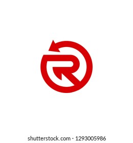 R logo letter R initial R combination IT technonolgies