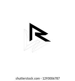 R logo letter R initial R combination IT technonolgies