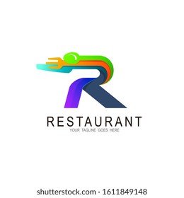 R logo , Letter R logo with restaurant design 