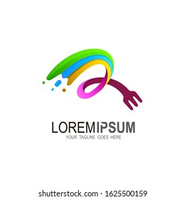 R logo , Letter R logo with restaurant design 