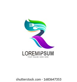 R logo , Letter R logo with restaurant design 