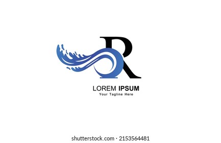 R logo, Letter R logo with wave design vector