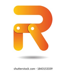 R logo like moveable joint's.