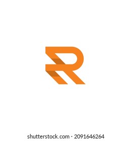 R Logo With Orange Color Combination