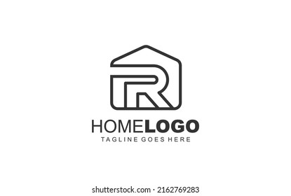 R logo real estate for branding company. identity template vector illustration for your brand.