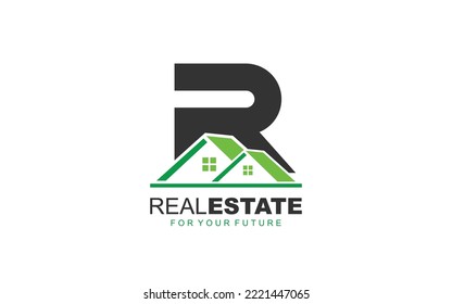 R logo real estate for branding company. construction template vector illustration for your brand.
