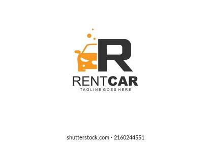 R logo rental for branding company. transportation template vector illustration for your brand.