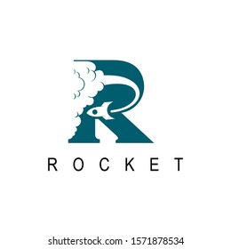 R logo and rocket design template