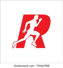 R logo run abstract
