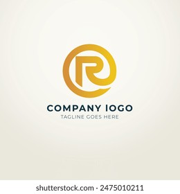R logo set flat design template collection