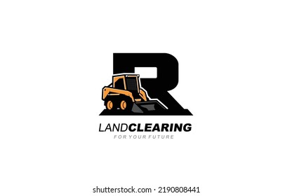 Logo Skid Lenker Vektor für Bauunternehmen. Schwere Geräte Vorlage Vektorgrafik für Ihre Marke.