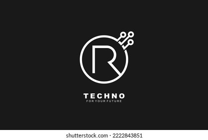 R logo TECHNO for identity. Letter template vector illustration for your brand.