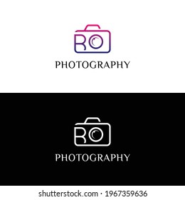 R Estudio de fotografía de plantilla con logotipo, fotógrafo, foto. Empresa, marca, marca, empresa, identidad, logotipo. Un estilo depurado y moderno