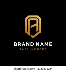 R logo template vector illustration