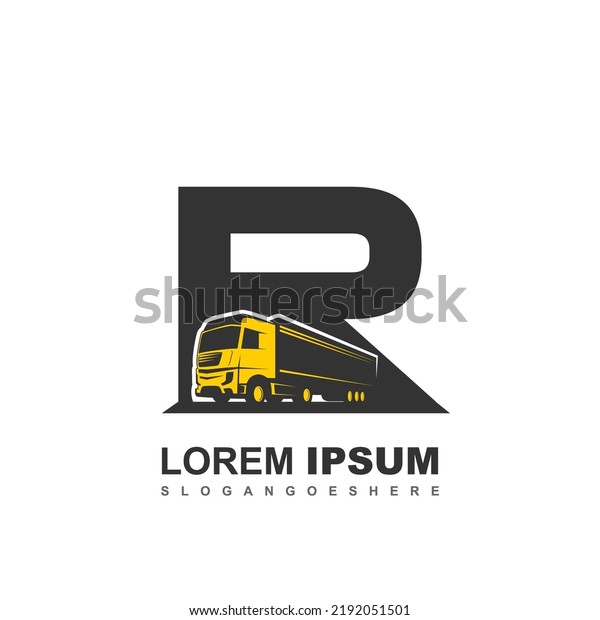 R logo with\
truck illustration for your\
brand