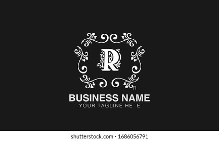 r  logo Unique Minimal Style golden and black colour initial based logo design vector illustrator