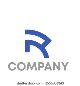 R logo vector design unique simple sign