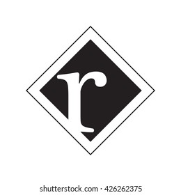 R Logo.. Vector Graphic Business Branding Letter Element Illustration. Cube Negative Space Design. White Background