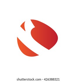 R Logo.. Vector Graphic Business Branding Letter Element Illustration. Orange Negative Space Design. White Background