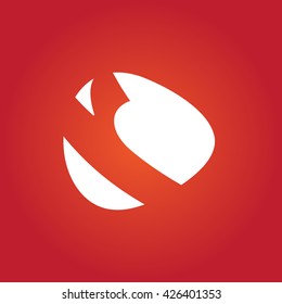 R Logo.. Vector Graphic Business Branding Letter Element Illustration. White Negative Space Design. Orange Background