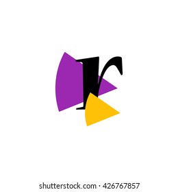 R Logo.. Vector Graphic Business Branding Letter Element Illustration with Colorful Triangles. White Background