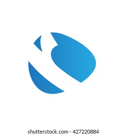 R Logo. Vector Graphic Business Branding Letter Element Illustration. Blue Negative Space Design. White Background