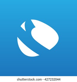 R Logo. Vector Graphic Business Branding Letter Element Illustration. White Negative Space Design. Blue Background