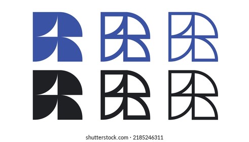 R Logo Vector Icon Symbol Template. R Letter Design Vector