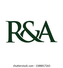 R and A logo vector. RA design
