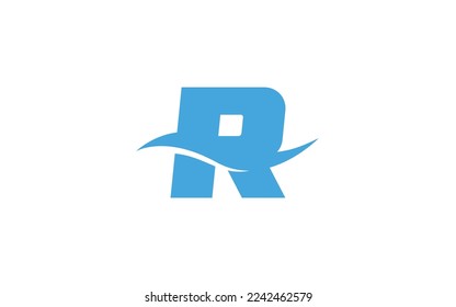 R  Logo with wave letter concept for template 