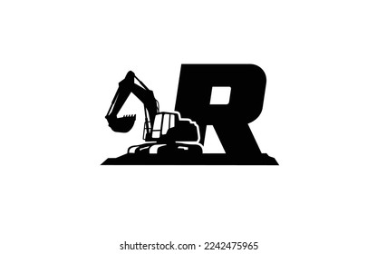 R Logo with wave letter concept for template 