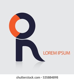 R logotype concept. Combining R letter and O.