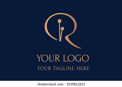 R logotype for sewing with needles. Initial logo