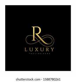 R Luxury Letter Logo Design Vector