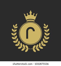 R Luxury logo,Design for Boutique hotel,Resort,Restaurant, Royalty, Victorian identity, luxury Hotel, Heraldic, Fashion,VIP,Club,education Full vector logo template.