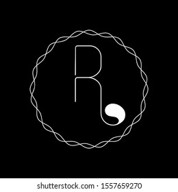 R Luxury White Letter Logo template in vector for Restaurant, Royalty, Boutique, Cafe, Hotel, Heraldic, Jewelry, Fashion and other vector illustration. R icon design for fashion and beauty company.