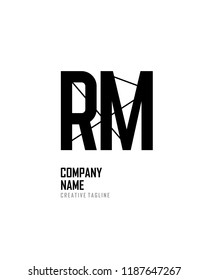 R M Initial abstract logo vector template