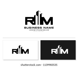 R M Initial Building Logo Concept