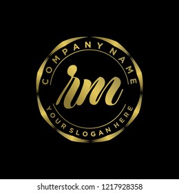 R M Initial handwriting logo vector