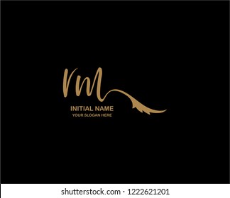 R M Initial Handwriting Logo Template