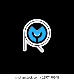 R M initial letter, modern logo design template vector