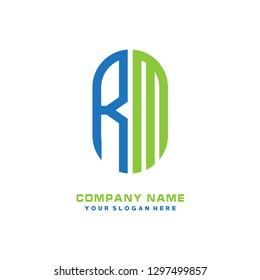 R M initial letter, modern logo design template vector