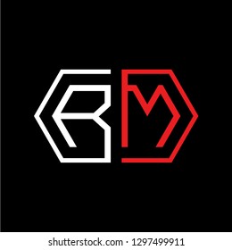 R M initial letter, modern logo design template vector