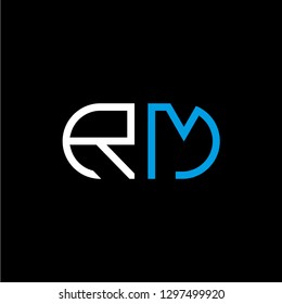 R M initial letter, modern logo design template vector