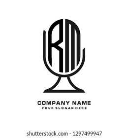 R M initial letter, modern logo design template vector