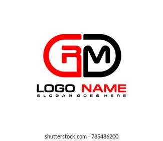 R M initial logo template vexctor