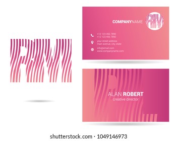 R & M joint logo waves letter design with business card template