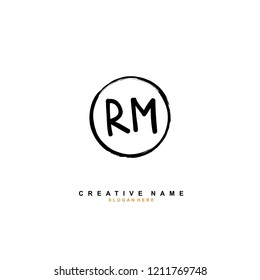 R M RM Initial abstract logo concept vector